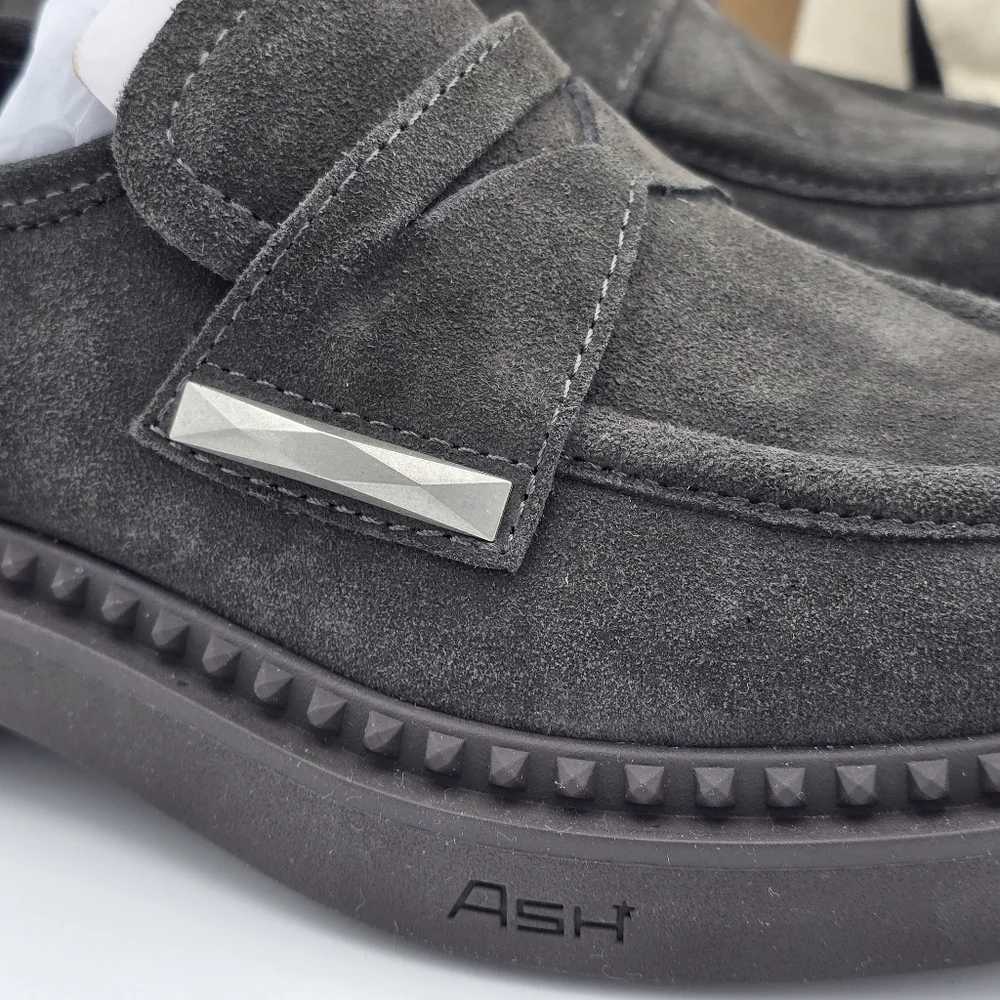 NIB Ash Medusa Suede Studded Platform Loafers, Bistro, EU 35/US 5, with dust bag - Picture 2 of 16